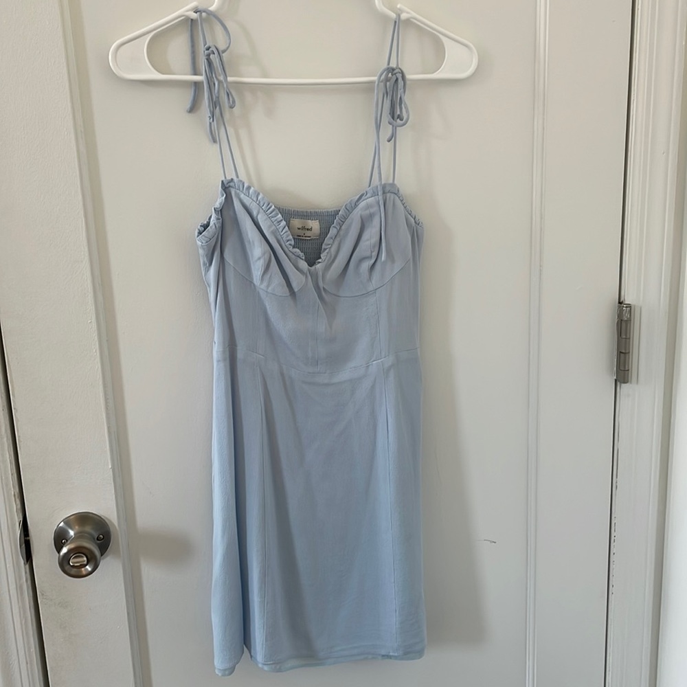 pale blue wilfred aritzia dress